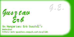 gusztav erb business card